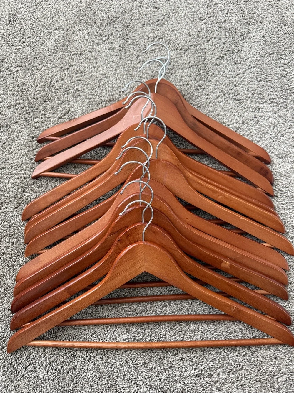 Wooden Hangers - Brown (Unbranded) - Set of 12